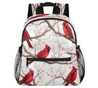 VQUVQV Toddler Backpack Red Bird On A Branch School Bag Kids Backpack for Girls Boys, Lightweight Schoolbag Book Bag Casual Daypack for 3-8 Years Old