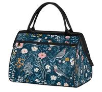 VQUVQV Travel Duffel Bag, Colorful Wildflowers and Birds Lightweight Carry On Weekend Overnight Bags Hand Luggage Tote Bags for Women Men Kids
