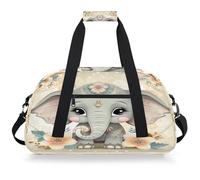 VQUVQV Travel Duffel Bag Cute Elephant Sports Gym Bags for Men Women, Lightweight Weekend Overnight Bag for Gym Swim Dance