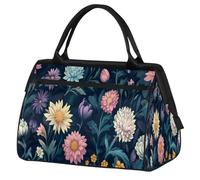 VQUVQV Travel Duffel Bag, Pink Blue Purple Wildflowers Lightweight Carry On Weekend Overnight Bags Hand Luggage Tote Bags for Women Men Kids