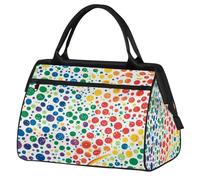 VQUVQV Travel Duffel Bag, Rainbow Dots Lightweight Carry On Weekend Overnight Bags Hand Luggage Tote Bags for Women Men Kids