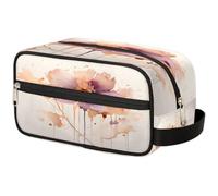 VQUVQV Travel Makeup Bag Poppy Ink Splash Cosmetics Organiser Toiletry Bag | Portable Make Up Pouch Wash Bag for Travel Accessories, Large Capacity, Wide Open, Gifts for Women Men