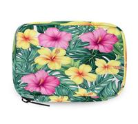 VQUVQV Tropical Flowers and Palm Leaves Weekly Travel Pill Organiser