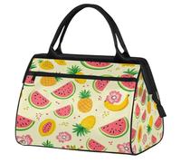 VQUVQV Tropical Fruits Pineapple and Watermelon Travel Duffel Bag, Lightweight Carry On Weekend Overnight Bags Hand Luggage Tote Bags for Women Men Kids