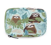 VQUVQV Tropical Palm Leaves Sloth Weekly Travel Pill Organiser Pill Case