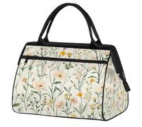 VQUVQV Watercolor Wildflowers Travel Duffel Bag, Lightweight Carry On Weekend Overnight Bags Hand Luggage Tote Bags for Women Men Kids