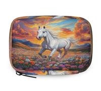VQUVQV White Horse Running Flowers Weekly Travel Pill Organiser Pill Case