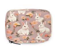 VQUVQV White Rabbit Flower Pattern Weekly Travel Pill Organiser Pill Case