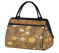 VQUVQV Wildflowers and Daisies Travel Duffel Bag, Lightweight Carry On Weekend Overnight Bags Hand Luggage Tote Bags for Women Men Kids