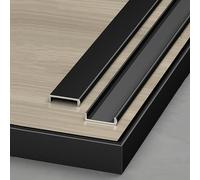 VQWQV 3pcs×3.2ft Aluminum Threshold Edging Trim,U Metal Floor Transition Strip,for Laminate 0.5" To 1.4",Extra Wide Entry Door Joining Strip(Black,W1.56cm)