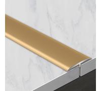 VQWQV 90cm Versatile Metal Trim Door Thresholds Aluminum T Molding Floor Transition Strips Flat Divider Tiles Gap Covering Strip For Joining Laminate Planks(Gold,W:3.3cm/0.1ft)