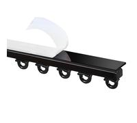 VQWQV Ultra Thin Self Adhesive Curtain Rods, Ceiling Or Wall Mounted, Aluminum Hidden Curtain Track System, For Bedroom/Window/RV(Color:Black-Ceiling,Size:300cm(2 * 150cm))