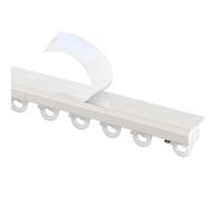 VQWQV Ultra Thin Self Adhesive Curtain Rods, Ceiling Or Wall Mounted, Aluminum Hidden Curtain Track System, For Bedroom/Window/RV(Color:White-Ceiling,Size:60cm)