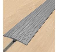VQWQV Vinyl Floor Transition Strip Self-Adhesive PVC Trim L100cm（3.2ft） Wood Grain Design Easy To Clean Laminate Gap Covering Joining Strips(Light gray)