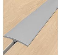 VQWQV Vinyl Floor Transition Strip Self-Adhesive PVC Trim L100cm（3.2ft） Wood Grain Design Easy To Clean Laminate Gap Covering Joining Strips(Grey)