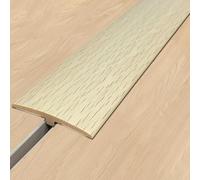 VQWQV Vinyl Floor Transition Strip Self-Adhesive PVC Trim L100cm（3.2ft） Wood Grain Design Easy To Clean Laminate Gap Covering Joining Strips(Beige)