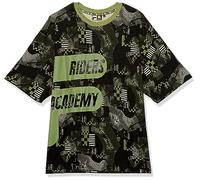VR 46 Men's Oversized AOP Fila Riders Academy T-Shirts, Green, XL