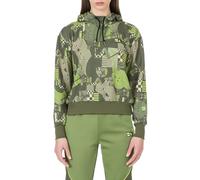 VR 46 Women's Cropped AOP Row Vr46 Riders Academy Sweatshirt, Green, M