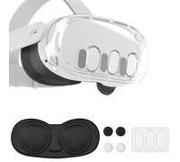 VR Accessories for Meta Quest 3, Anti-Scratch Plastic Protective Cover Shell Tempered Glass Lens Protector Joystick Caps Set Compatible with Oculus Quest 3
