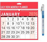 VR Angel 2026 Wall Calendar Easy View Monthly Planner Month to View Calendar Spiral Bound Calendar for Home Business Office School (Easy View Monthly Planner)