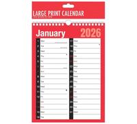 VR Angel 2026 Wall Calendar Slim Calendar, Large Print Three Month to View Planner, A4 Easy to View Monthly Planner Spiral Bound Calendar for Home Business Office School - 60 gsm Paper