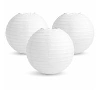 VR ANGEL 3 x 40cm White Paper Lampshade Lanterns 16-Inch Hanging Round Decorations for Weddings Parties Birthdays Home and Garden Decor Lightweight Foldable Ceiling Lampshade