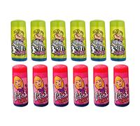 VR Angel 6 x Blue Raspberry Brain Licker & 6 x Sour Candy Lickedy Lips Retro Slushy Sweets Liquid Candy Roller Bottle (Each Bottle 60ml)