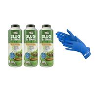 VR Angel Doff Slug & Snail Killer with 1 Pair Non-Sterile Gloves Showerproof Formulation Powerful Slug & Snail Repellent for Use Around Organic Gardening - 800g (Pack of 3)