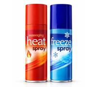 VR Angel Heat and Freeze Spray 2 Pack Muscle Pain Relief Cooling and Warming Treatment for Back Joint Sprain Strain and Sports Recovery Includes Heat 125ml and Freeze 150ml