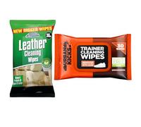 VR ANGEL Leather & Trainer Cleaning Wipes 2 Pack 30 Wipes Each Car Interior Leather Cleaner & Shoe Trainer Cleaning Wipes Removes Dirt Marks Scuffs Multi Purpose Cleaning Wipes