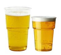 VR ANGLE 100 x Plastic Half-Pint Glasses 300ML | Lightweight & Disposable | Ideal for Beer, Soft Drinks, Parties, BBQ Festivals, Picnics & More