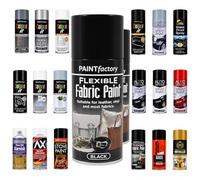 VR ANGLE 2 x PAINTfactory Black Fabric Paint Spray 150ml, Flexible Fabric & Leather Paint for Upholstery, Clothing, Vinyl, Shoes, Bags & Crafts, Quick Drying Aerosol Fabric Colour Restorer