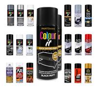 VR ANGLE 2 x PAINTfactory Colour It Black Matt Spray Paint 400ml, Quick Drying Multi Surface Aerosol Paint for Metal, Wood, Plastic & Furniture, Interior & Exterior Use, Smooth Matt Finish