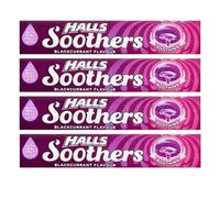 VR ANGLE Halls Soothers 4 x 45g Blackcurrant Flavour with Real Fruit Juice with A Liquid Centre for Little Moments of Refreshment - Sold by VR Angel