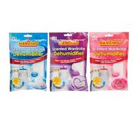 VR Angle Set Of 3 Scented Hanging Wardrobe Dehumidifiers | Available in Lavender, Fresh Linen & Rose Scents Flavors | Keep Clothes Fresh & Dry Everyday (3 Pack)