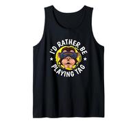 VR Gaming Laser Tag Gamer Funny I’d Rather Be Playing Tag Tank Top