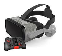 VR Glasses Virtual Reality Headset for 3D VR Games & 3D VR Movies Adjustable Pupil Anti Bluelight Eye Care System VR goggles with remote control handle for Android & IOS Smartphones (B)