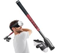 VR Golf Club Attachment Compatible with Meta/Oculus Quest 3/3S, No Slip Real Golf Rubber with Premium Carbon Fiber Grip, 100% Tracking and Golf Club Weighted Design - Right Controller(Red)