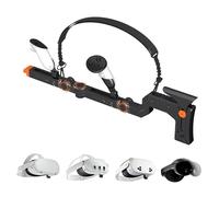 VR Gunstock Compatible with Meta Quest 2/3/3S/Pro, Shoulder Straps Adjustable FPS Gaming Controller Accessories, Lightweight & Quick Removable & Quick Magnetic Attachment Immersive VR Gameplay (Black)