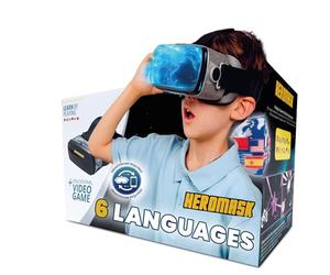 VR Headset for Kids 5-12 + Games to Learn 6 Languages - Gift for Birthday or Christmas that gets Boys & Girls excited about Spanish, Chinese & more through Virtual Reality Gaming