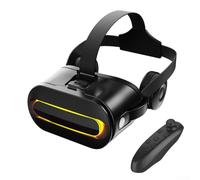VR Headset for Mobile Devices with or OS to Experience 3D Cinema and Navigate Virtual Reality Environments (Black)
