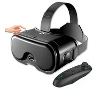 VR Headset for Phone with BT Controller, 3D VR Glasses with HD 120° FOV Anti-Blue Light Lenses & Adjustable Gears, Universal 3D VR Headset for 5-7" Smartphone for Movies Games,Y1 Black Handle