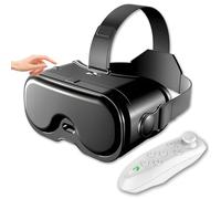 VR Headset for Phone with BT Controller, 3D VR Glasses with HD 120° FOV Anti-Blue Light Lenses & Adjustable Gears, Universal 3D VR Headset for 5-7" Smartphone for Movies Games,Y1 White Handle