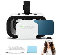 VR Headset with Remote Controller, 3D VR Glasses Virtual Reality Headset for iPhone & Android Support 4.7-6.0 inch, Anti-Blue Light Virtual Reality Goggles for Kids & Adults