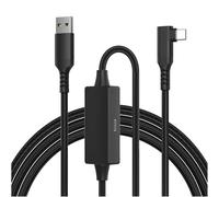 VR Link Cable with Charging Port 5M - High Speed USB 3.0 to USB-C Cable 5Gbps Compatible with Meta Quest 3 / 2 / 1 & Pico 4 - VR Headset Accessories for PC & SteamVR - Charge while Playing - Black