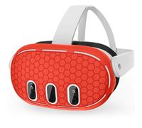 VR Shell Protective Protector Cover for Meta/Oculus Quest 3, Silicone Front Headset Protector Cover Anti Scratch Anti Dust Anti Shock, Compatible with Quest 3 Accessories (Red)