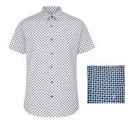 VR2 Denim Fitzgerald Men’s Plus Size Short Sleeve Shirt, Button Fastening, Collar Point Buttons Shirt for Men, Blue Colour, UK Size -XXL to 8XL