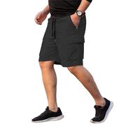 VR2 Denim Men's Cargo Shorts - Quick-Dry Lightweight Outdoor Shorts with Drawstring and Zipper Pockets Sweat Short for Men, Charcoal Colour, Sizes- Large