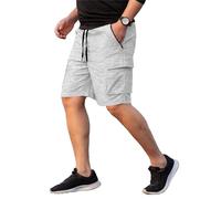 VR2 Denim Men's Cargo Shorts - Quick-Dry Lightweight Outdoor Shorts with Drawstring and Zipper Pockets Sweat Short for Men, Light Grey Colour, Sizes- 3XL