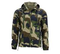 VR2 Denim Mens Windproof Jacket Full Zip Hooded Long Sleeve Light Weight Jackets for Men, Khaki Colour, Size- S